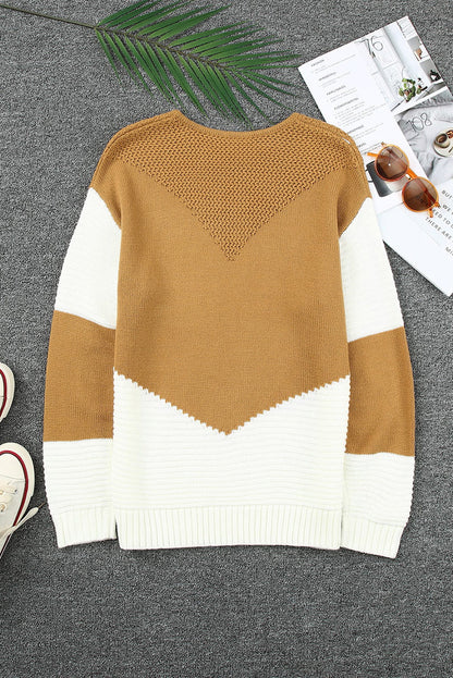 Threaded Pear Avery tone Chevron Pullover Sweater