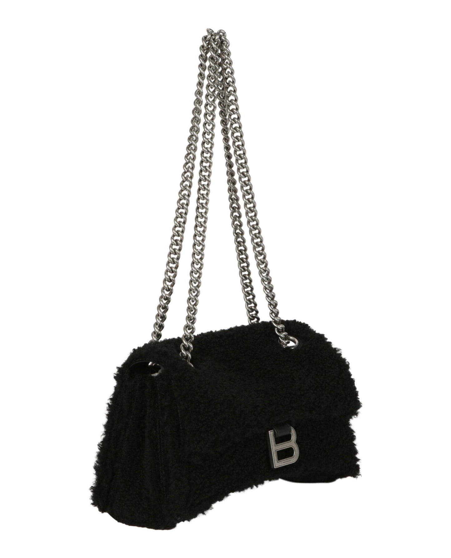 Balenciaga Crush Small Chain Bag With Faux Shearling