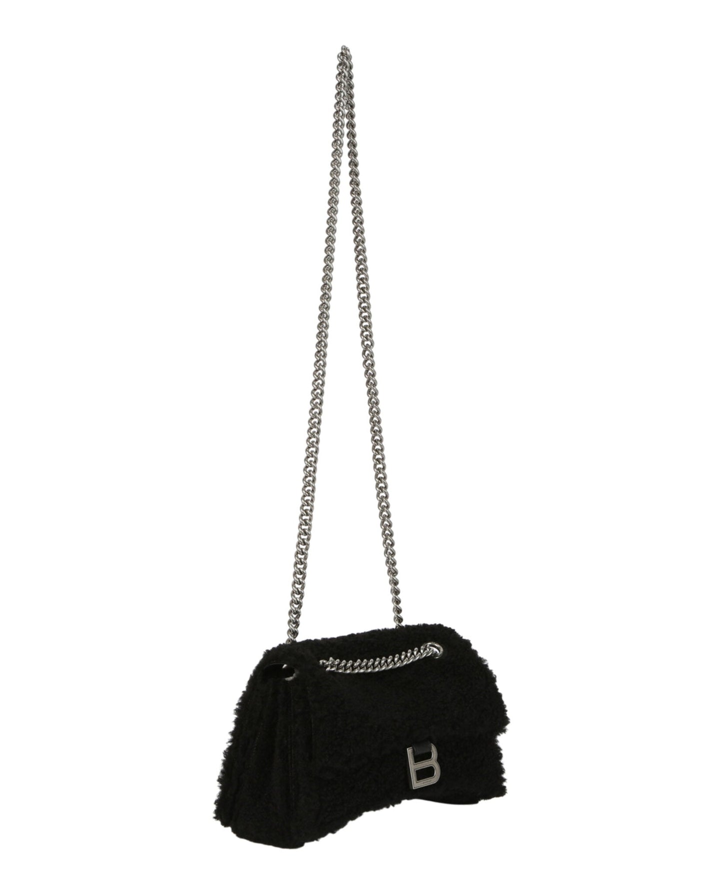 Balenciaga Crush Small Chain Bag With Faux Shearling