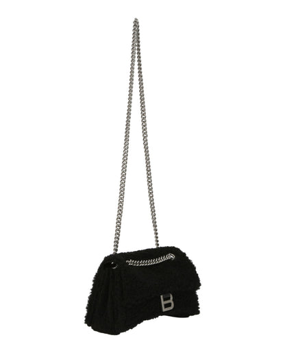 Balenciaga Crush Small Chain Bag With Faux Shearling