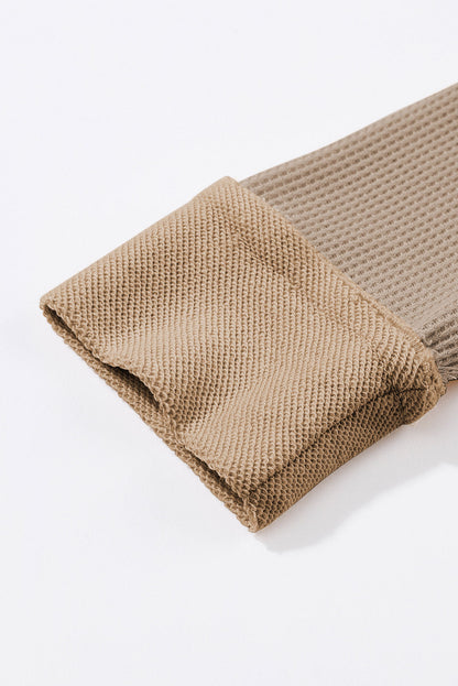 Threaded Pear Bianca Waffle Knit Long Sleeve Top