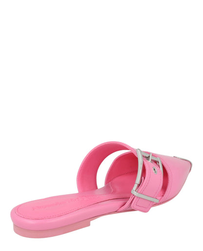 Alexander McQueen Buckle Leather Mules