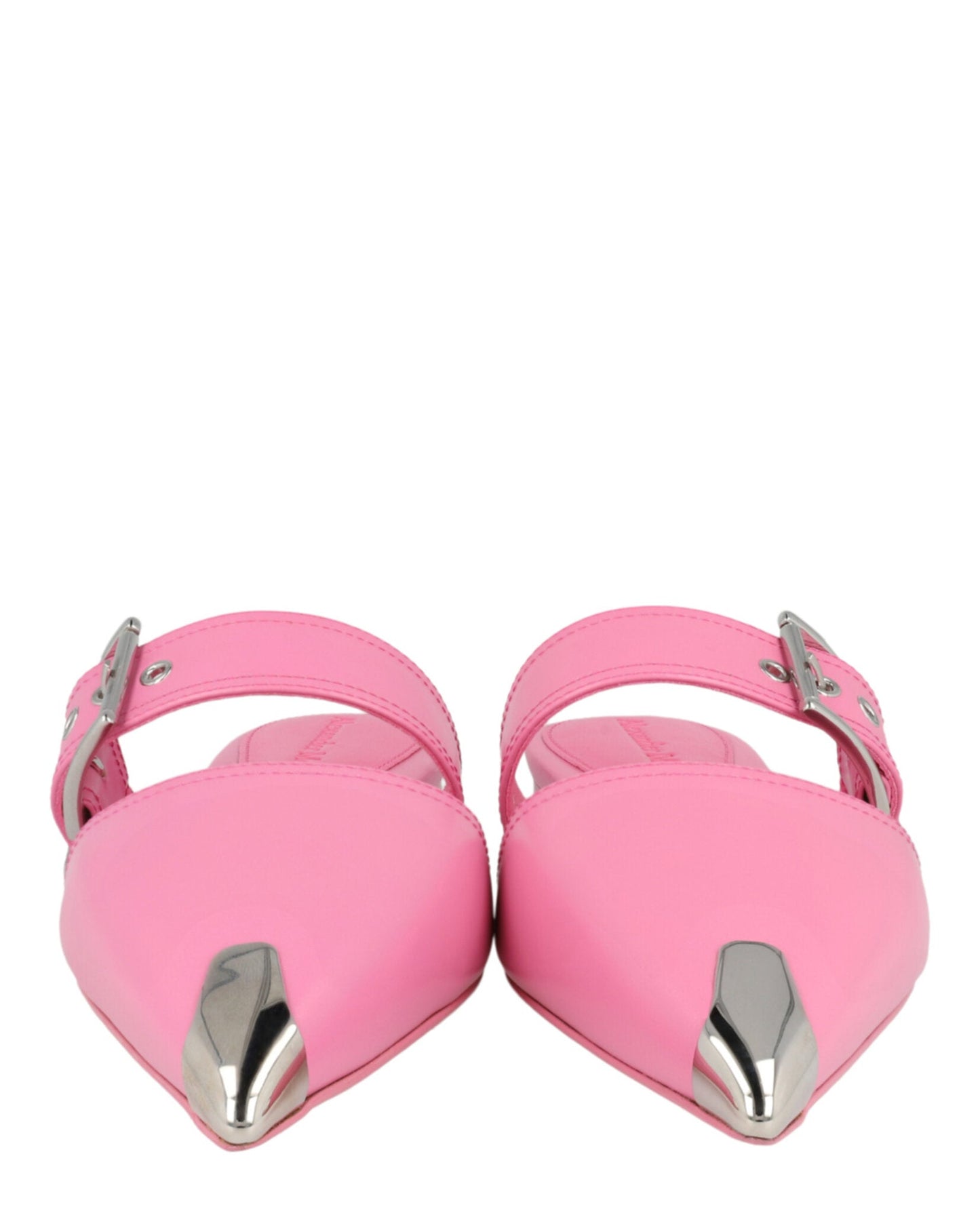 Alexander McQueen Buckle Leather Mules