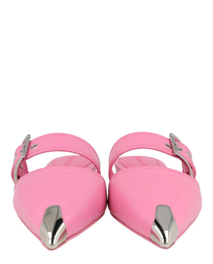 Alexander McQueen Buckle Leather Mules