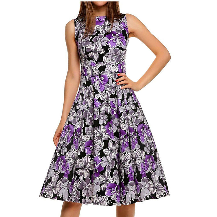 Vintage Floral Print Dress for Women | Elegant Retro A-Line Summer Dress | Luxury Long-Sleeve Printed Maxi Dress | Trendy Minimalist Boho Casual Dress | 2026 High-Fashion Victorian-Inspired Midi Dress