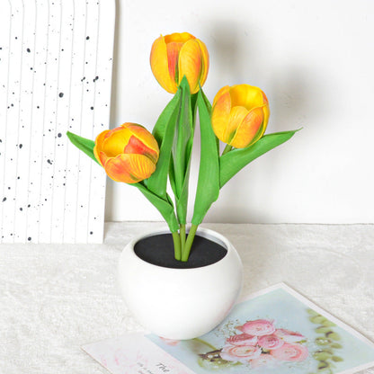 Rechargeable Tulip Night Light LED Simulation Flower Creative Table Light Home Decoration Bedroom Decoration Atmosphere Light