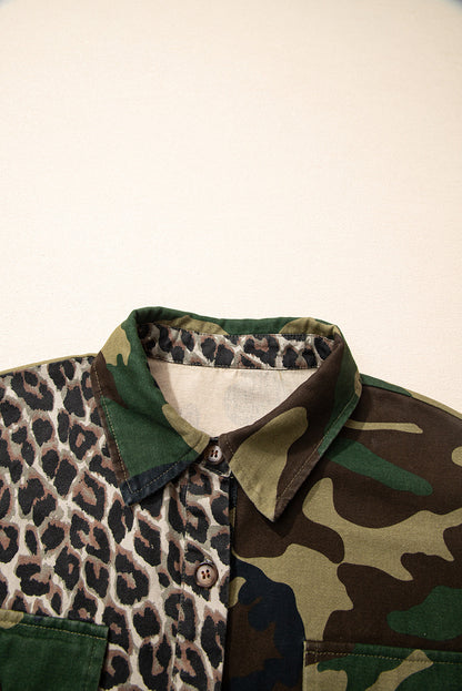 Threaded Pear Kiara Patchwork Oversize Shacket