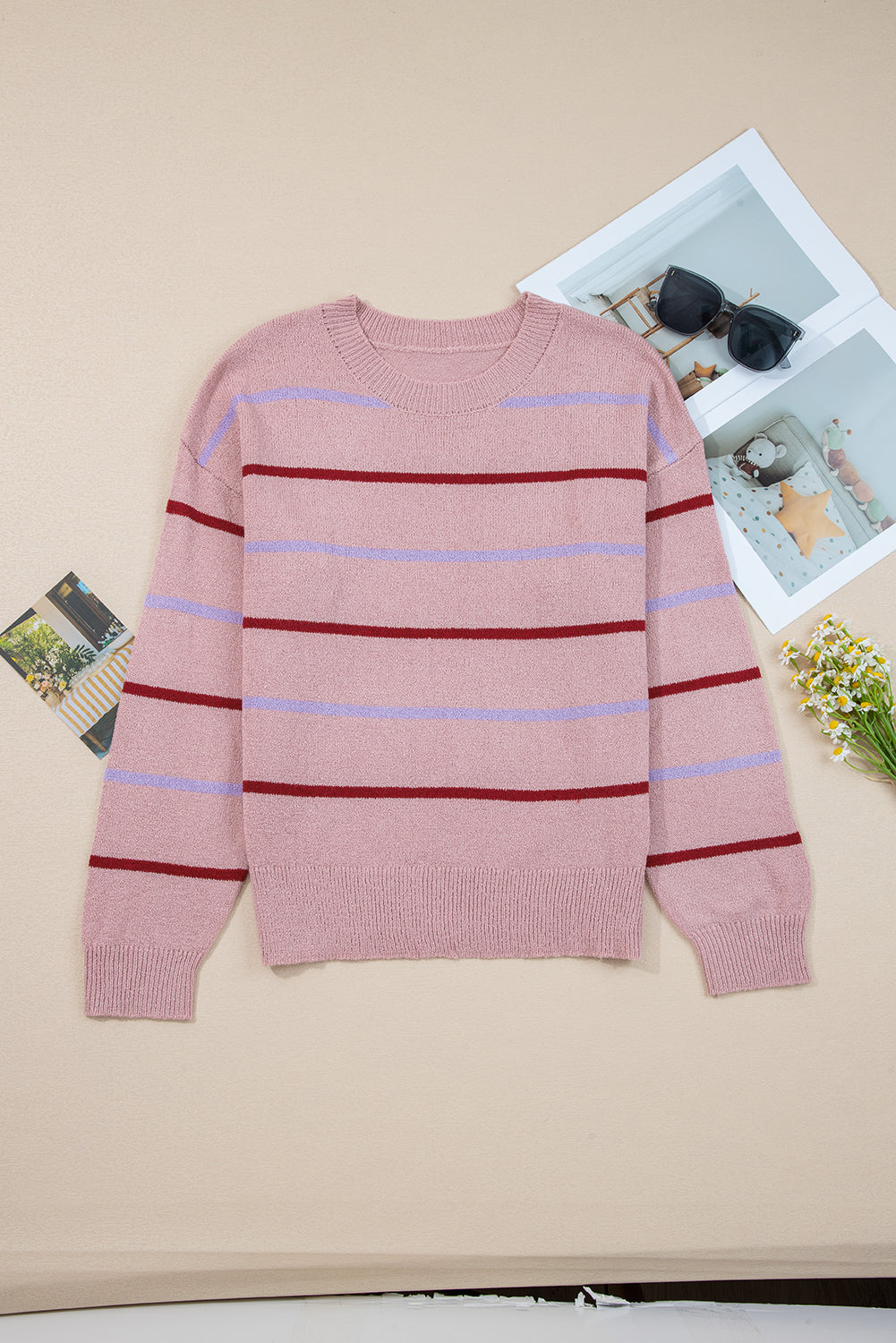 Threaded Pear Amyra Edge Drop Shoulder Sweater