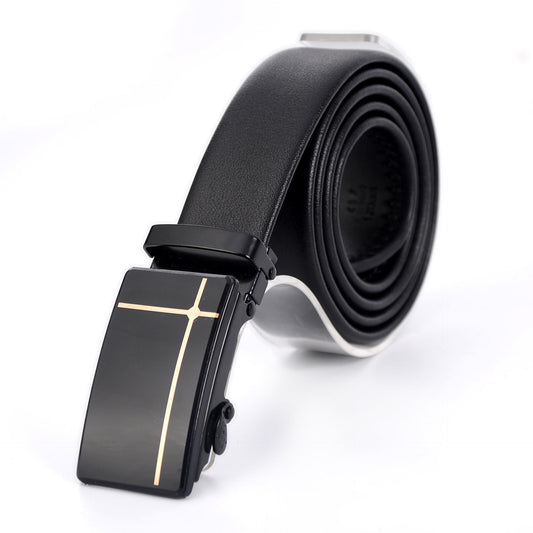 Men’s Mirror Acrylic Automatic Buckle Belt | High-Sense Business Casual Iron Button Waistband | Trendy Minimalist Professional Executive Belt | Luxury-Label Statuesque Men’s Accessory | 2026 High-Fashion Radiant Urban Essential