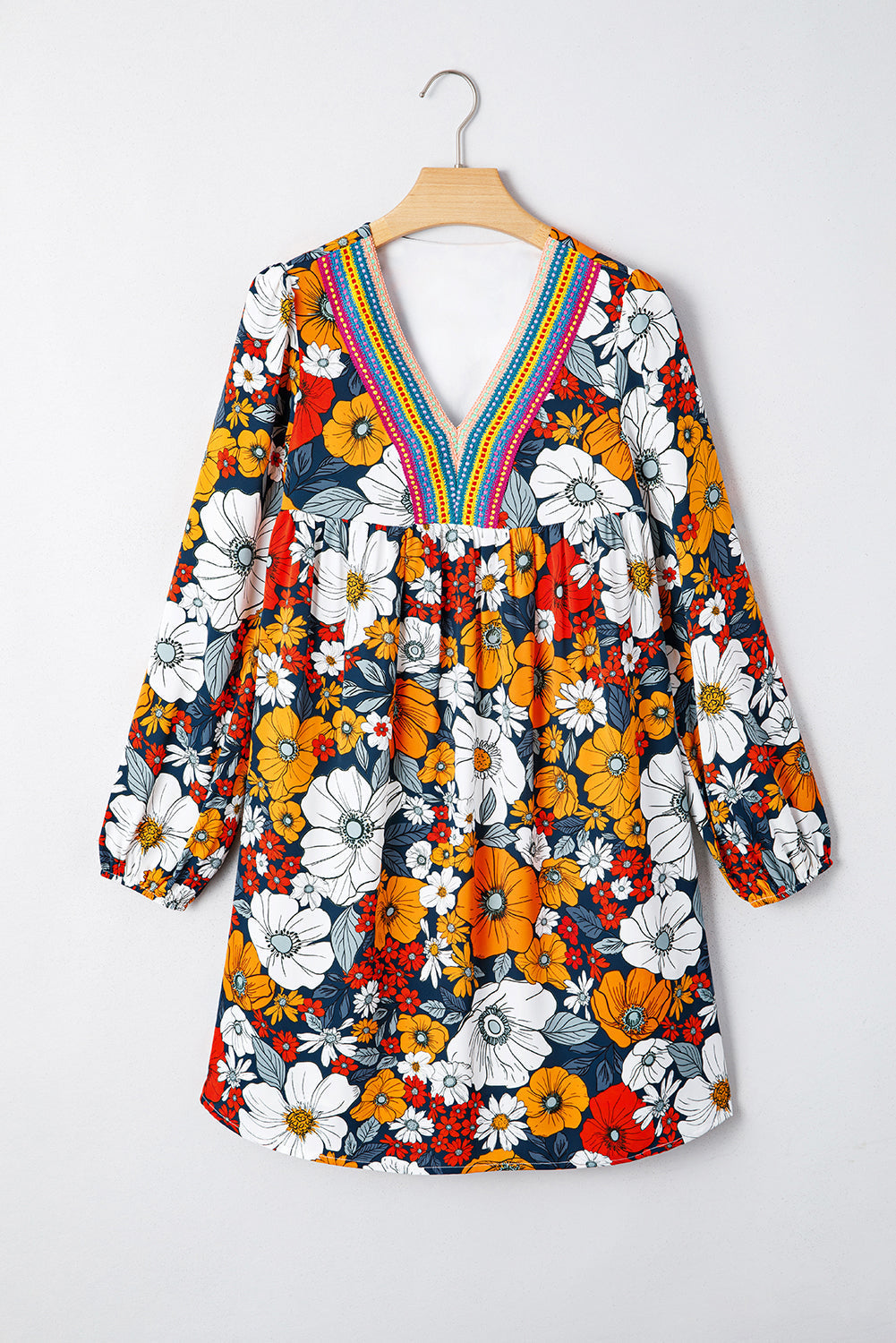 Threaded Pear Blakely Floral Long Sleeve Mini Dress