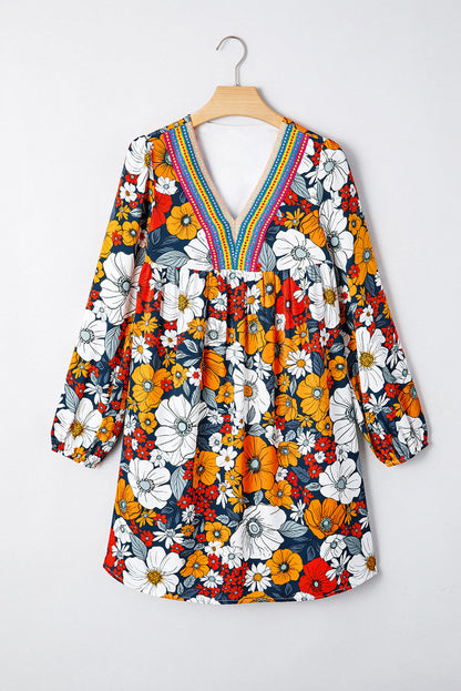 Threaded Pear Blakely Floral Long Sleeve Mini Dress