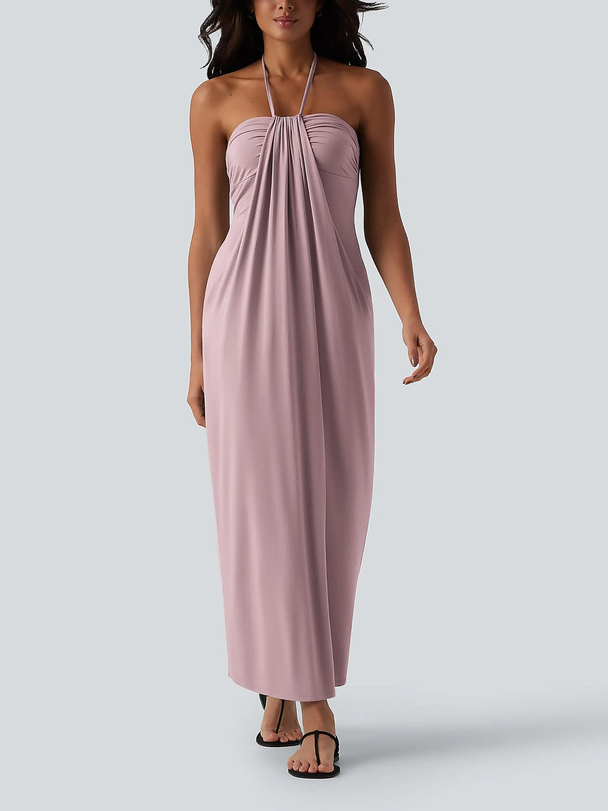 Creator’s Pick Halter Tie Back Maxi Dress with Pockets