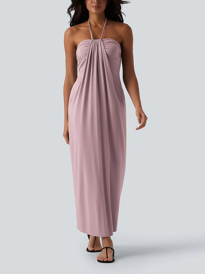 Creator’s Pick Halter Tie Back Maxi Dress with Pockets