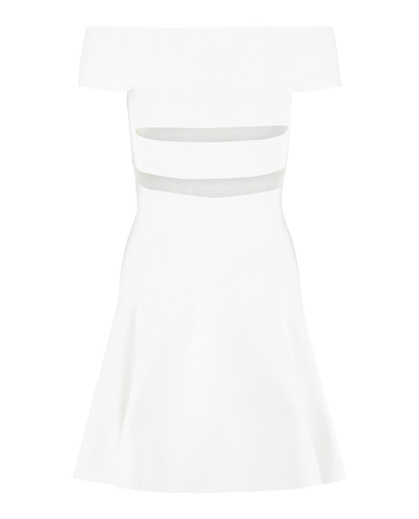 Alexander McQueen Off-the-Shoulder Sliced Mini Dress