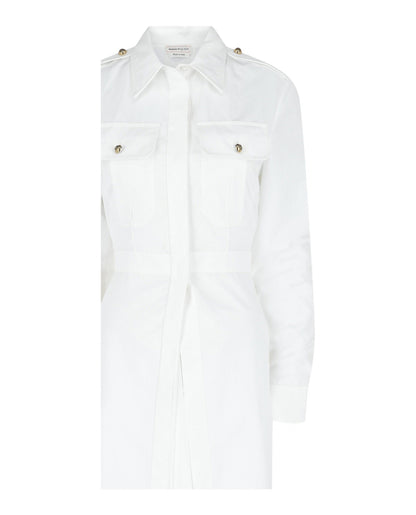 Alexander McQueen Cutaway Cotton Military Shirt