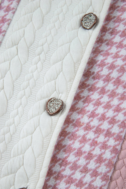 Threaded Pear Luna Houndstooth Loose Shacket