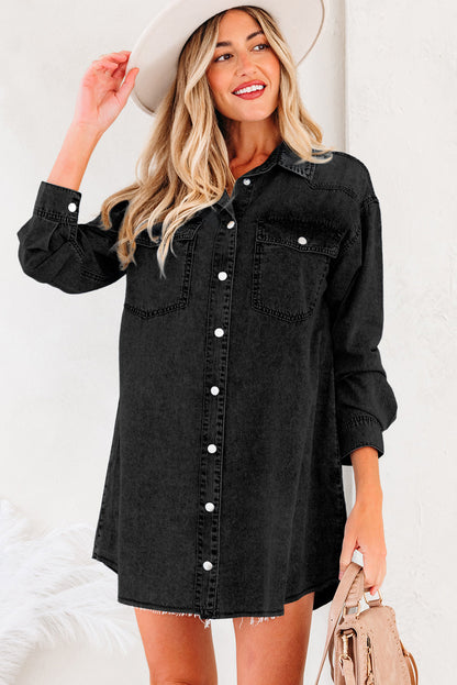 Threaded Pear Takina Raw Hem Loose Shirt