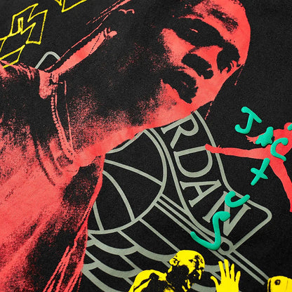 Air Jordan Men's X Travis Scott Cactus Jack Tee T-Shirt 'Black' T-Shirts