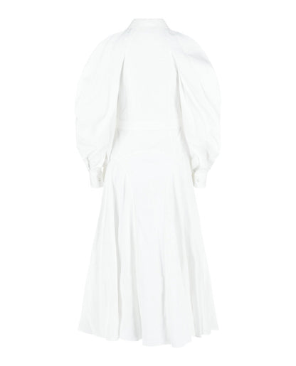 Alexander McQueen Cold-Shoulder Cotton Midi Dress