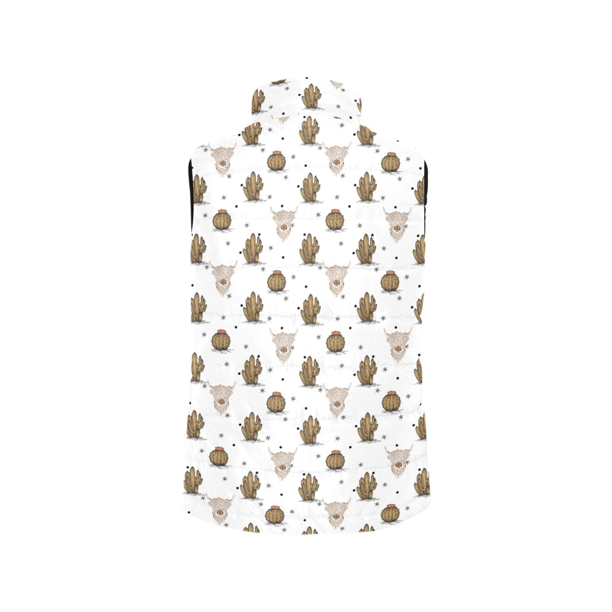 Baha Ranch Cactus and Highland Cow Puffy Vest