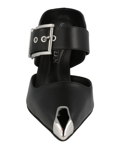 Alexander McQueen Buckle Leather Mules