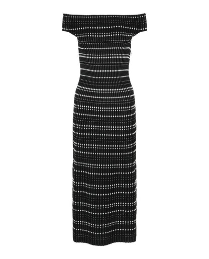 Alexander McQueen Off-the-Shoulder Midi Dress