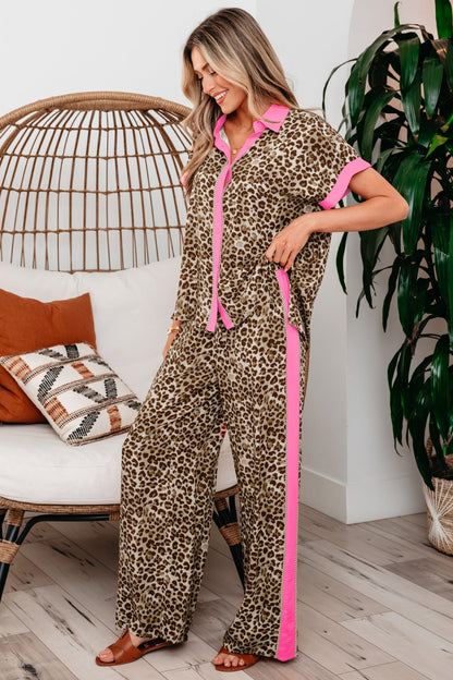 Threaded Pear Lylah Contrast Trim Lounge Set