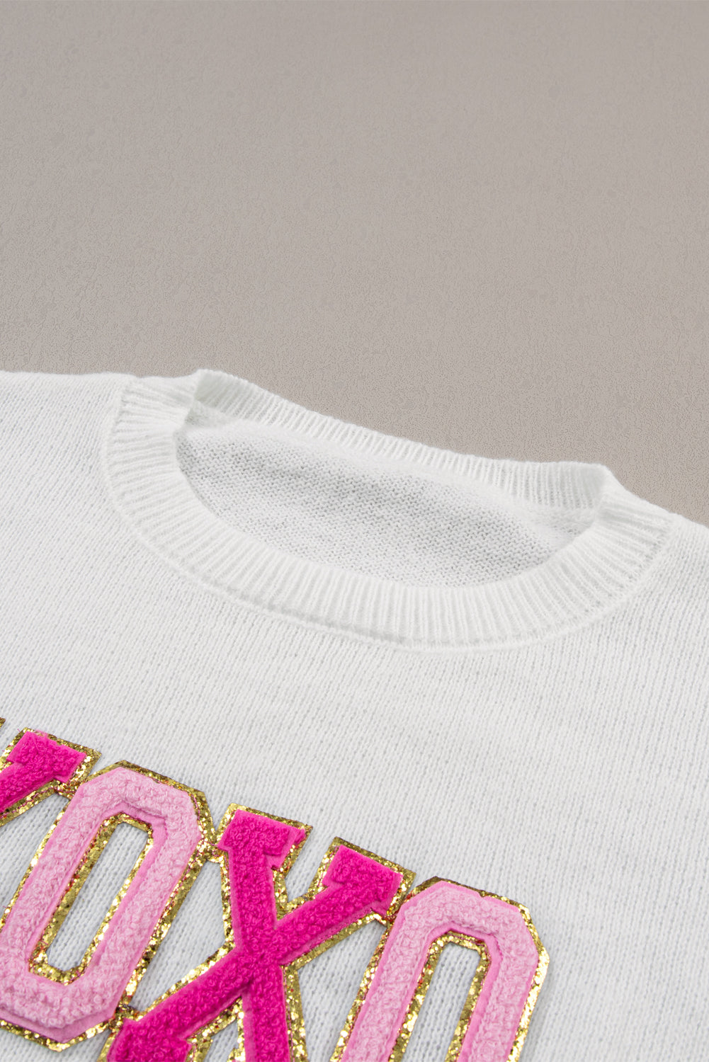 Threaded Pear Robin Glitter Print Casual Sweater