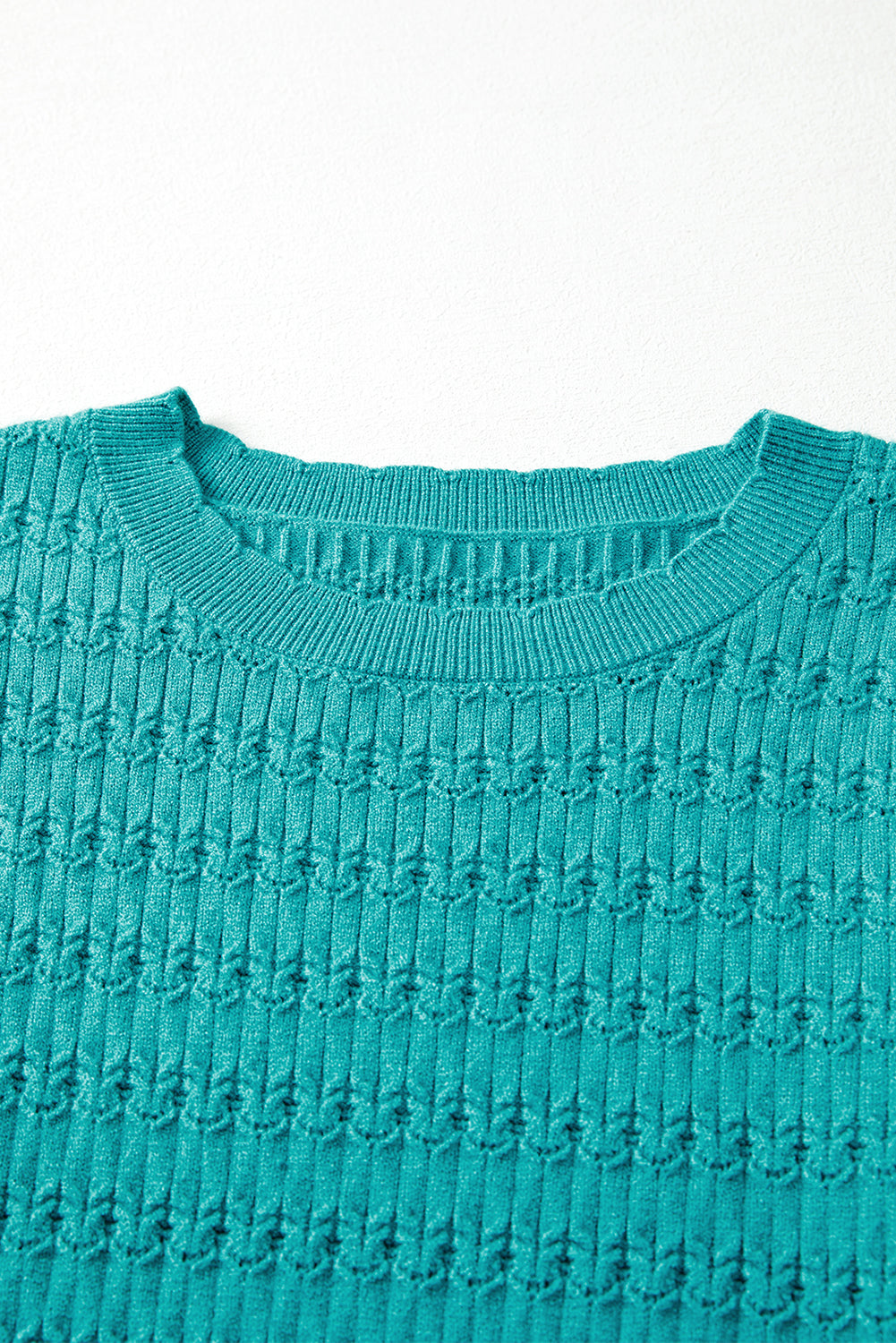 Threaded Pear Kay Knit Ribbed Cuffs Crew Neck Sweater