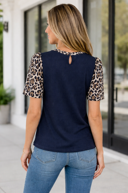 Threaded Pear Ayra Patchwork Short Sleeve Top