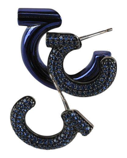 Ferragamo Crystal-Embellished Gancini Half-Hoop Earrings