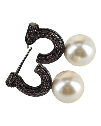 Ferragamo Gancini Faux Pearl Stud Earrings