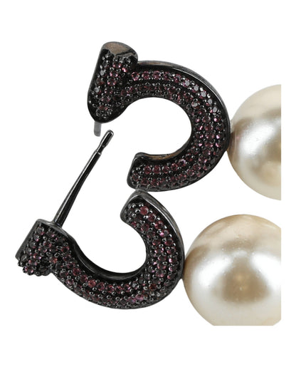 Ferragamo Gancini Faux Pearl Stud Earrings