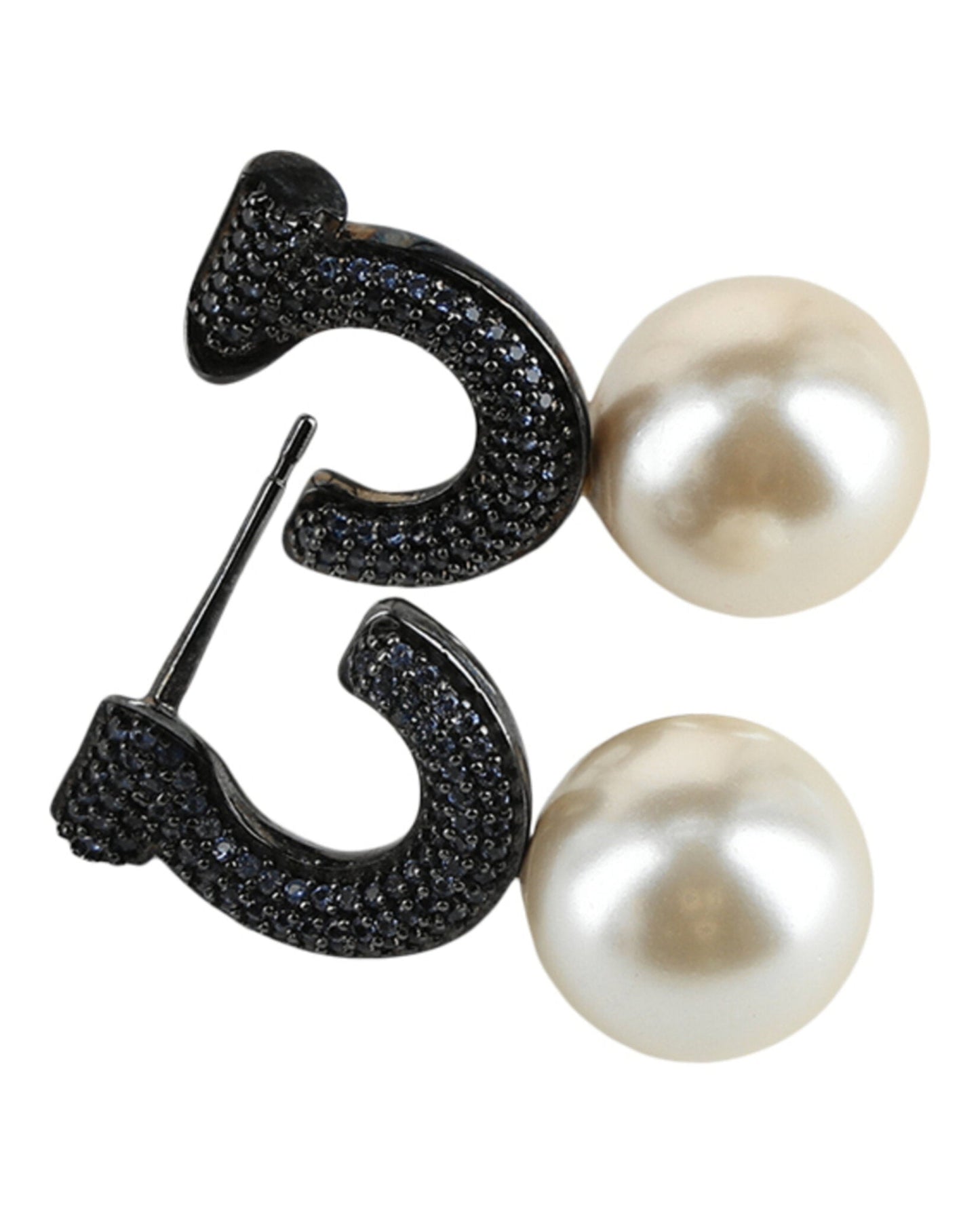 Ferragamo Gancini Faux Pearl Stud Earrings