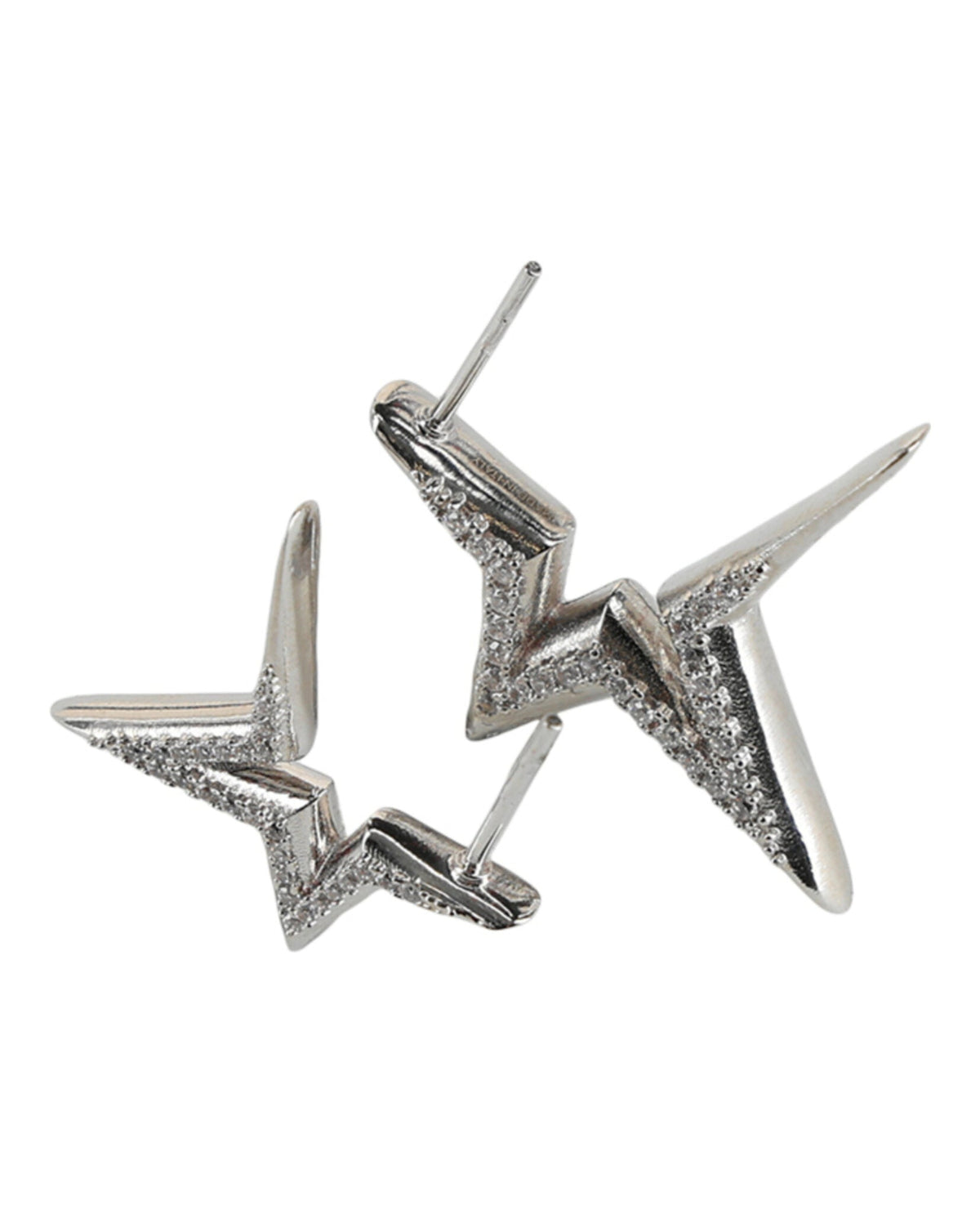 Ferragamo Crystal-Embellished Asymmetrical Star Earrings