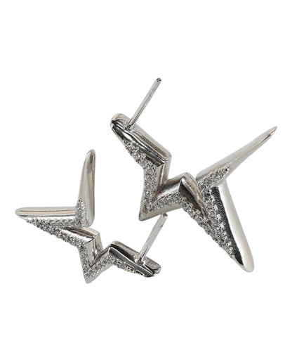 Ferragamo Crystal-Embellished Asymmetrical Star Earrings