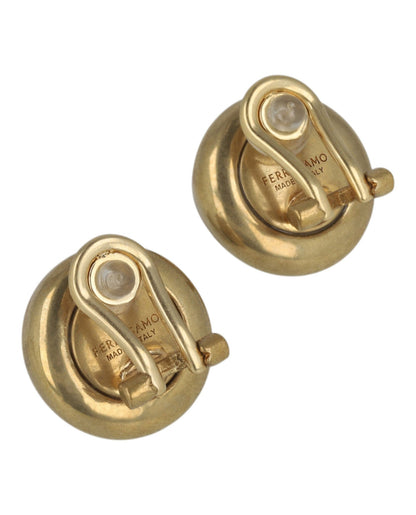 Ferragamo Small Sculptural Clip on Earrings