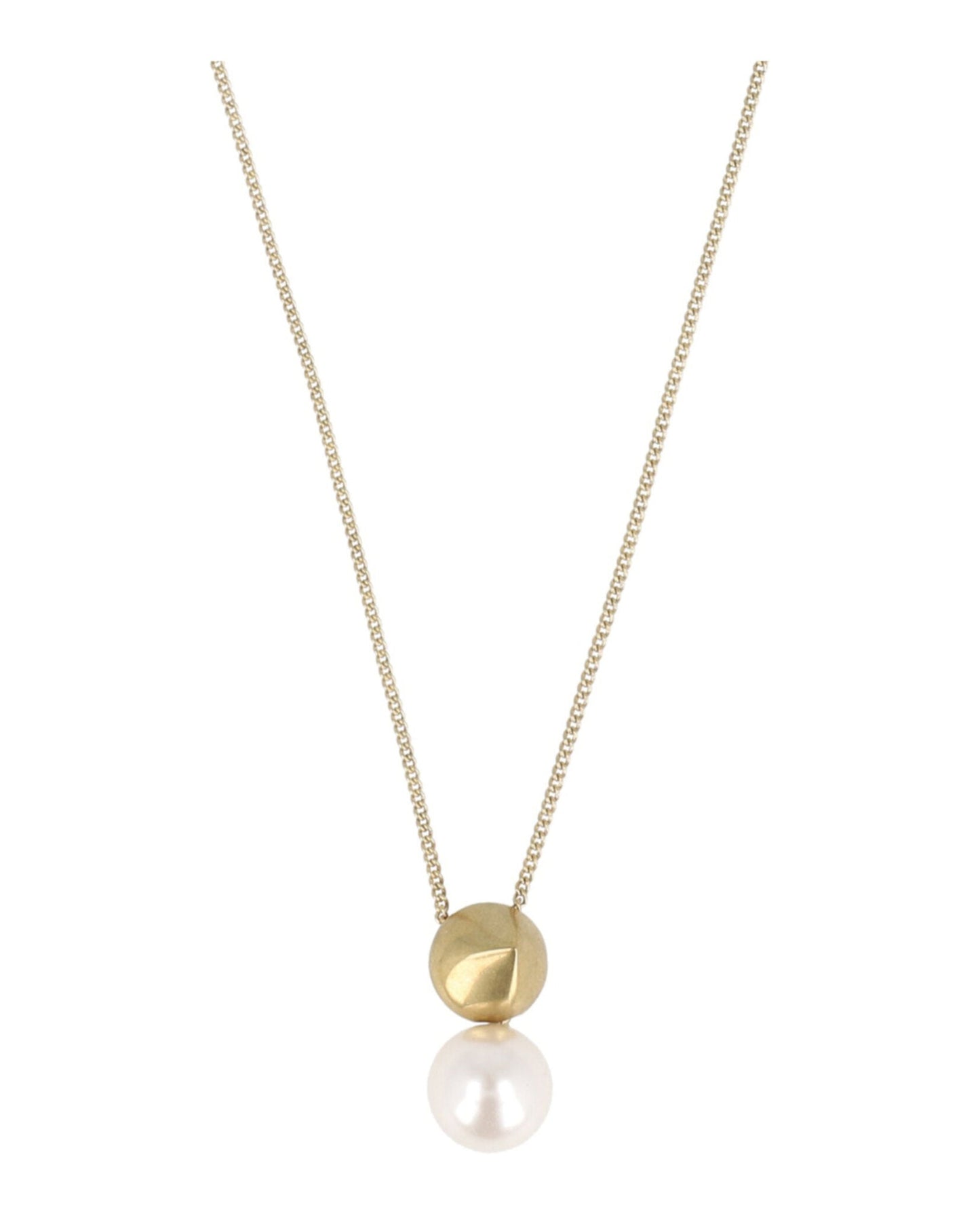 Ferragamo Sculptural Pendant Faux Pearl Necklace