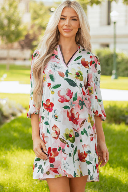 Threaded Pear Aliya Half Sleeve Shift Dress