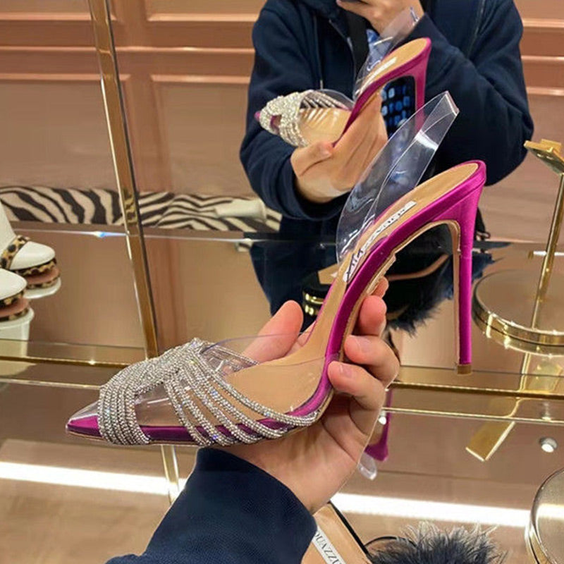 Women’s Rhinestone Film Single Shoes | High-Sense European Style Pointed Flats | Trendy Minimalist Western Sparkle Shoes | Luxury-Label Reflective Party Shoes | 2026 High-Fashion Statuesque Shimmer Footwear