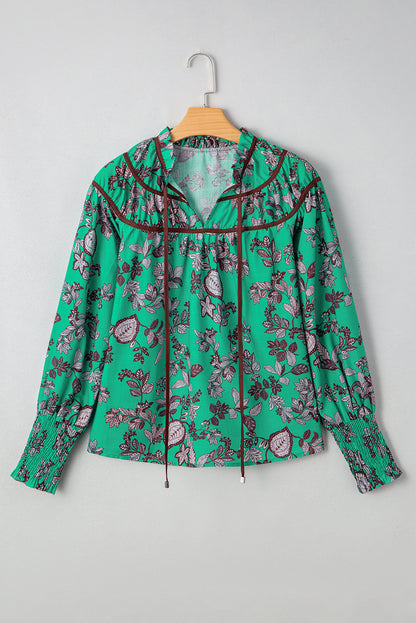 Threaded Pear Elouise Shirred Puff Sleeve Blouse