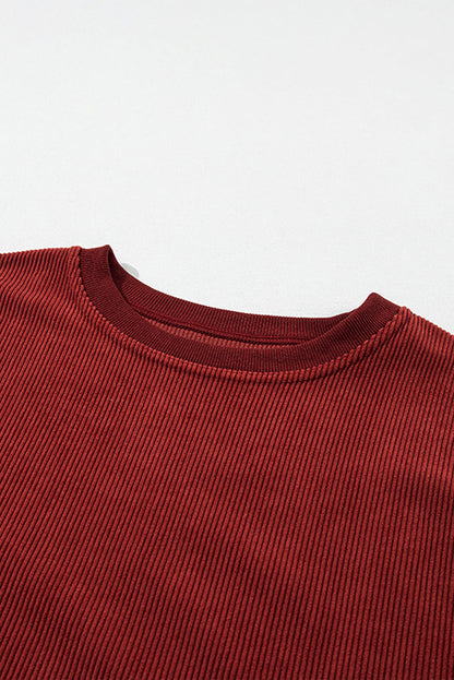 Threaded Pear Araceli Ribbed Corduroy Oversized Sweatshirt