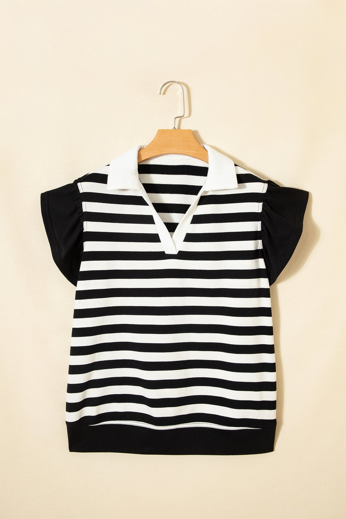 Threaded Pear Lilith Ruffled Short Sleeve Blouse
