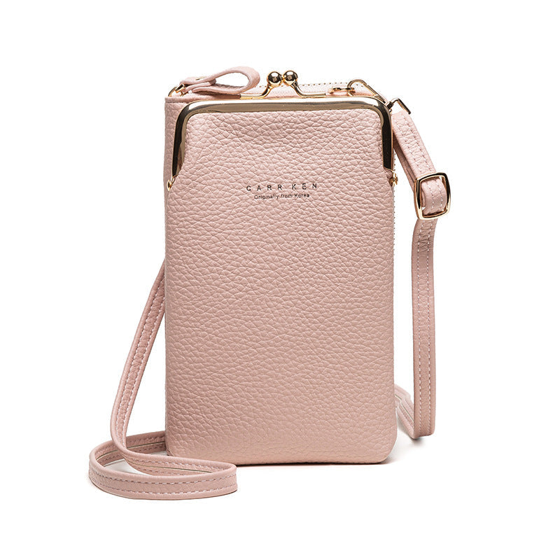 Fashion Lychee Pattern Solid Color Crossbody Bag | Premium Pebbled Texture Shoulder Bag | Minimalist Diagonal Sling Purse for Women | Elegant Daily Travel Messenger Bag