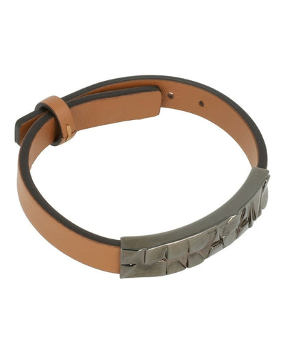Ferragamo Embossed Geometric Accent on a Leather Bracelet