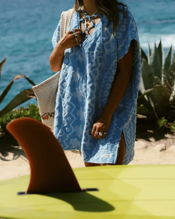 Women's Boho Lace Up Cover Up Dress