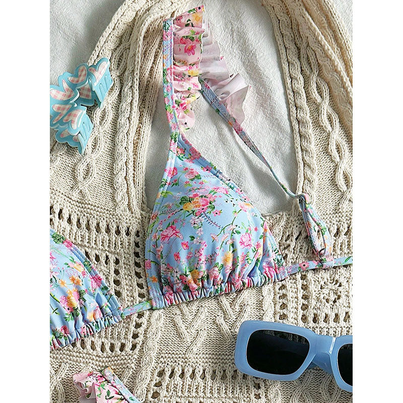 Strappy Bikini High Waist Slimming Resort Beach Hot Spring Swimwear Bikini