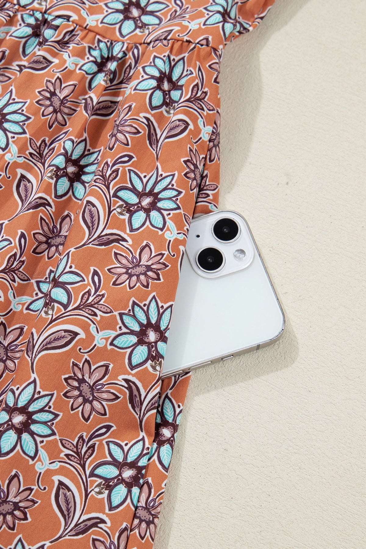 Threaded Pear Alia Floral Contrast Collared Shirt
