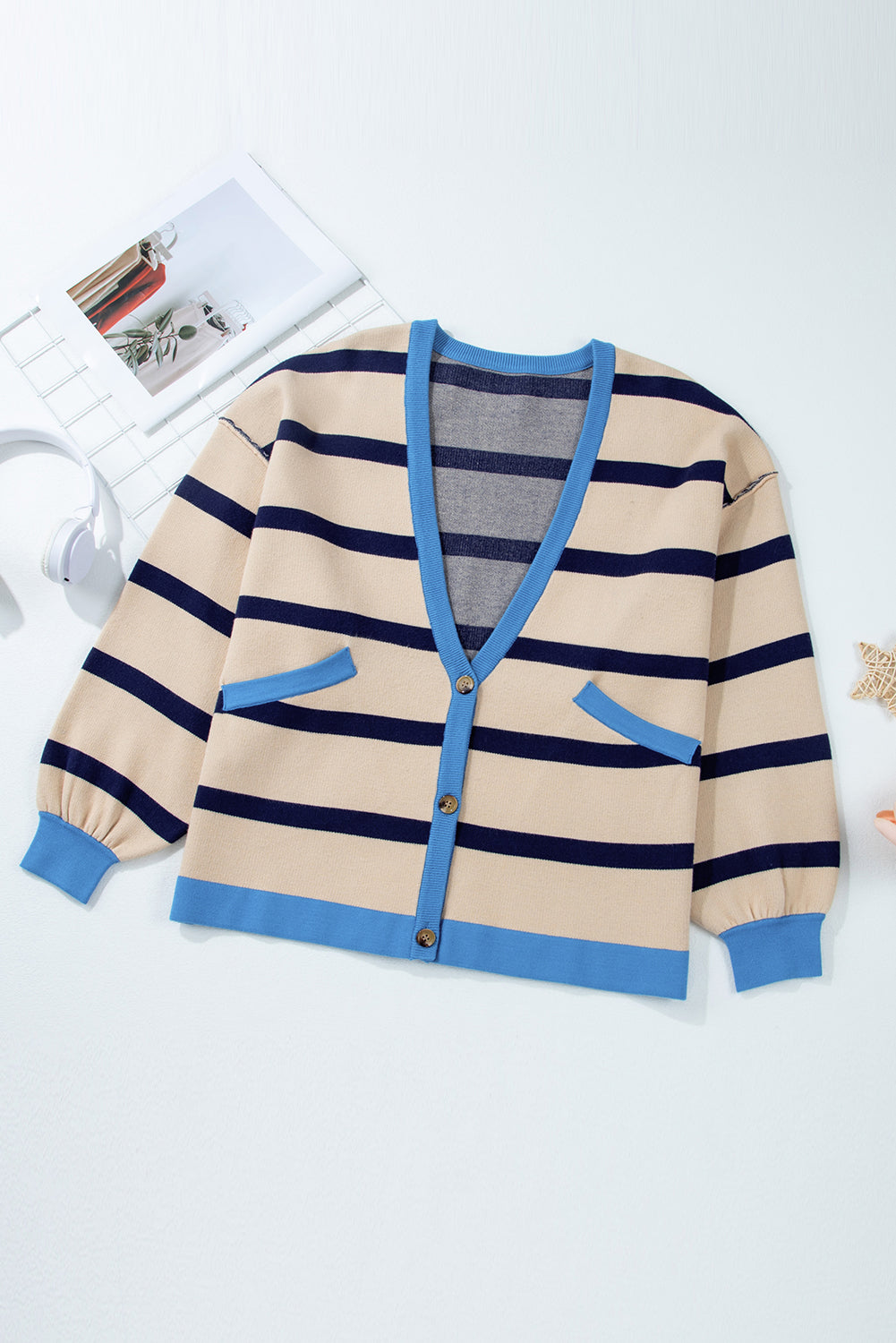 Threaded Pear Sutton Buttoned Loose Cardigan