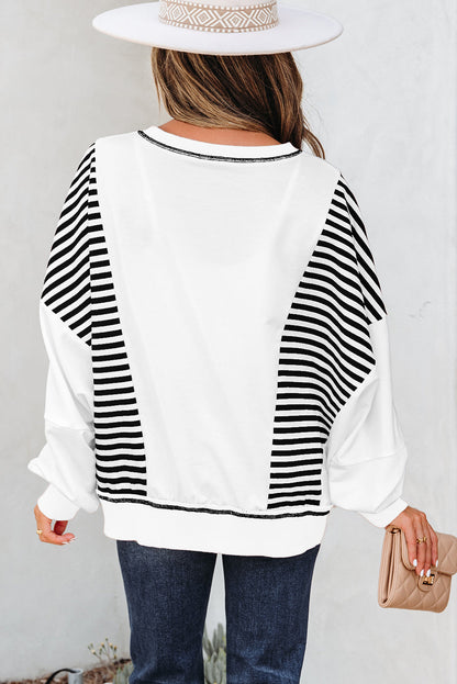 Threaded Pear Clare Contrast Stitching Oversize Sweatshirt